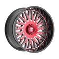 Fittipaldi FA07 26X12 -44 Gloss Black Machined Face, Red tint, Milled Windows