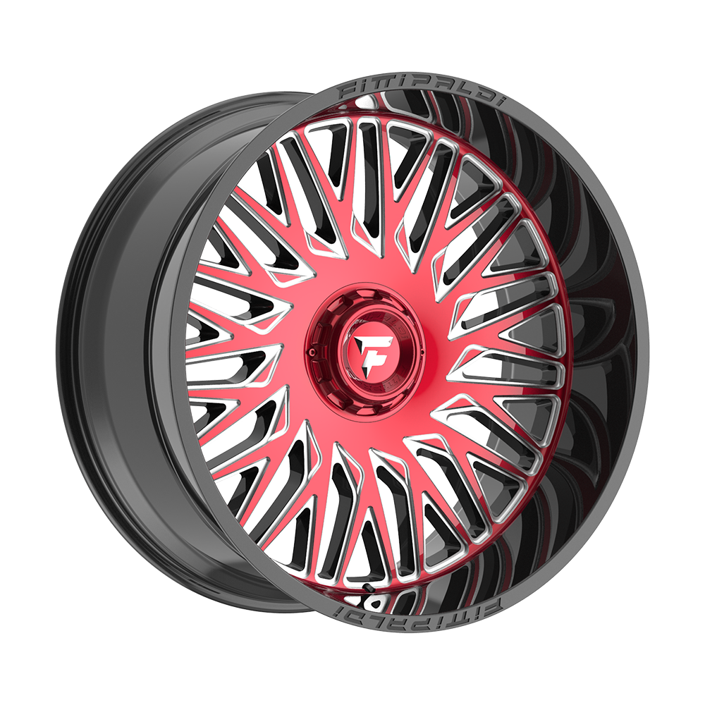 Fittipaldi FA07 26X12 -44 Gloss Black Machined Face, Red tint, Milled Windows
