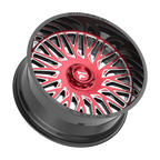 Fittipaldi FA07 26X12 -44 Gloss Black Machined Face, Red tint, Milled Windows