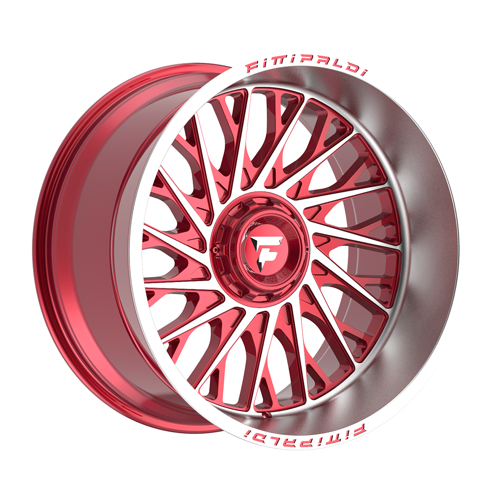 Fittipaldi FA08 22X12 -44 Gloss Red with Machined Face and Lip