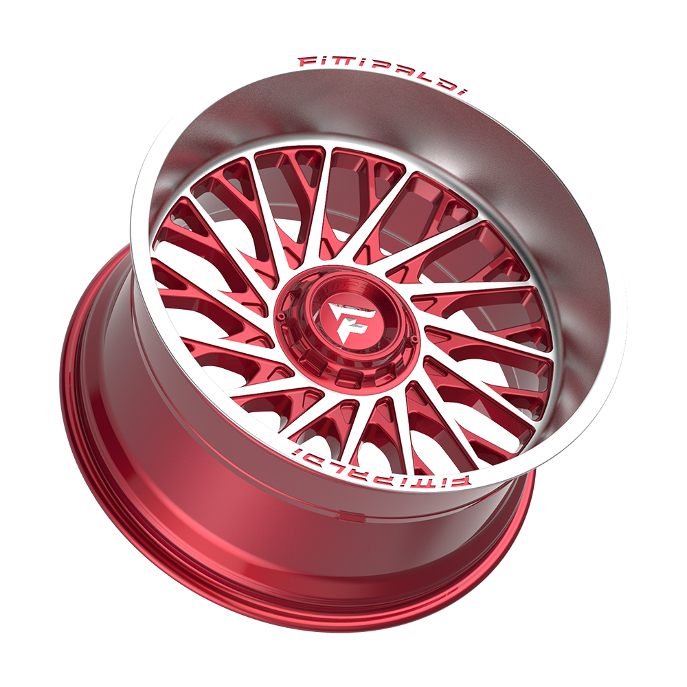 Fittipaldi FA08 22X12 -44 Gloss Red with Machined Face and Lip
