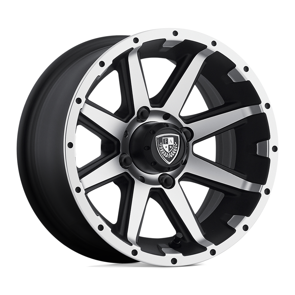 Fairway Alloys Fa136 Rebel Utv 14X6.5 -23 Machined Matte Black