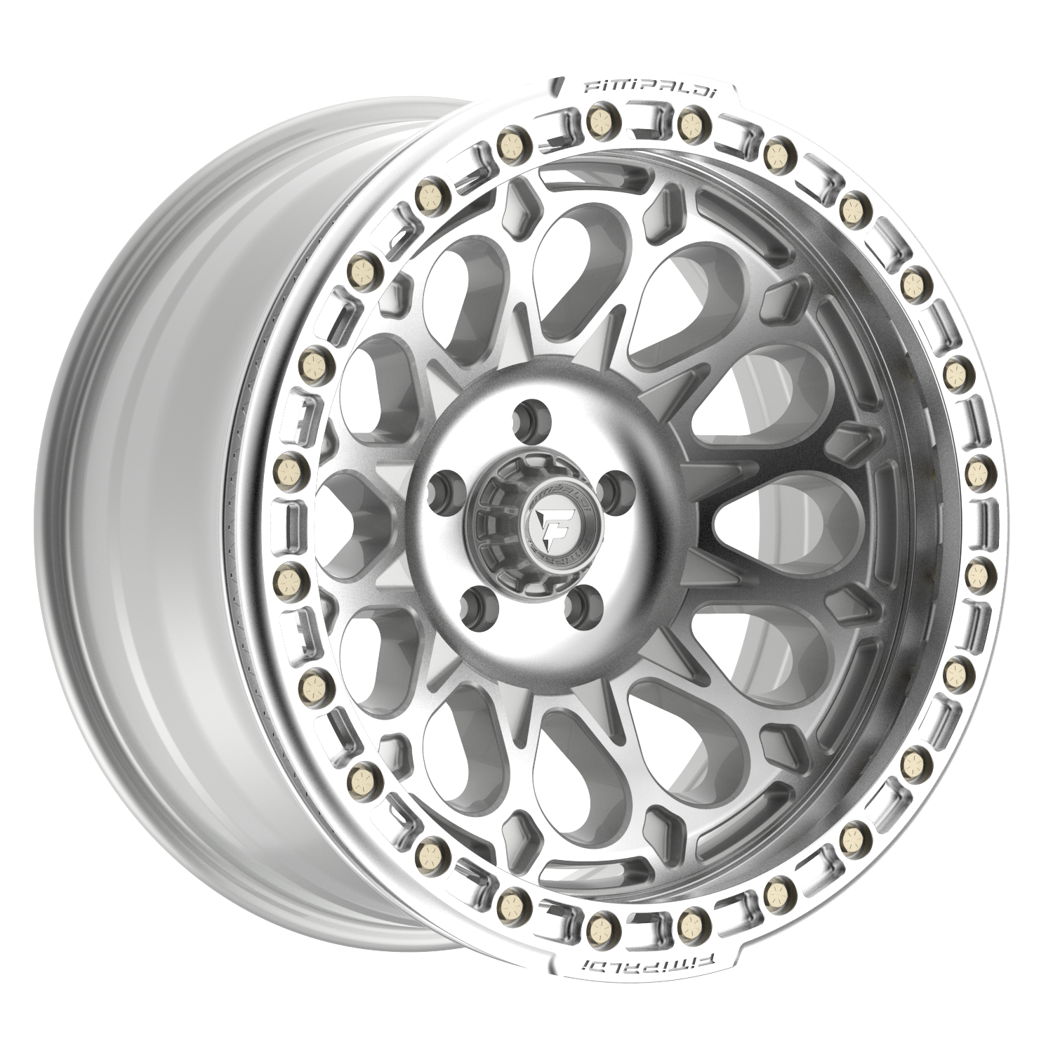 Fittipaldi FB153 20X10 -38 Gloss Silver Machined with Machined Ring