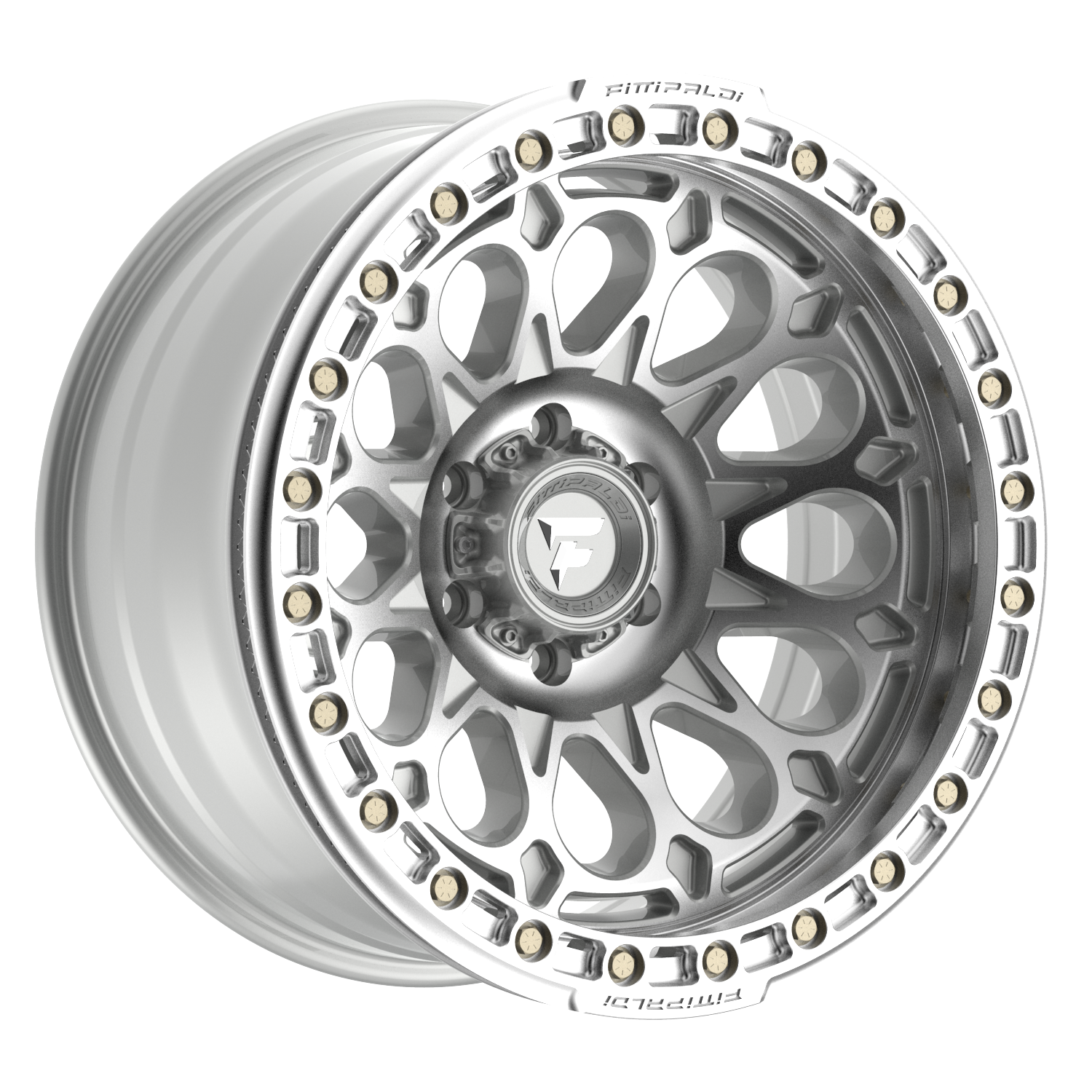 Fittipaldi FB153 20X10 -38 Gloss Silver Machined with Machined Ring