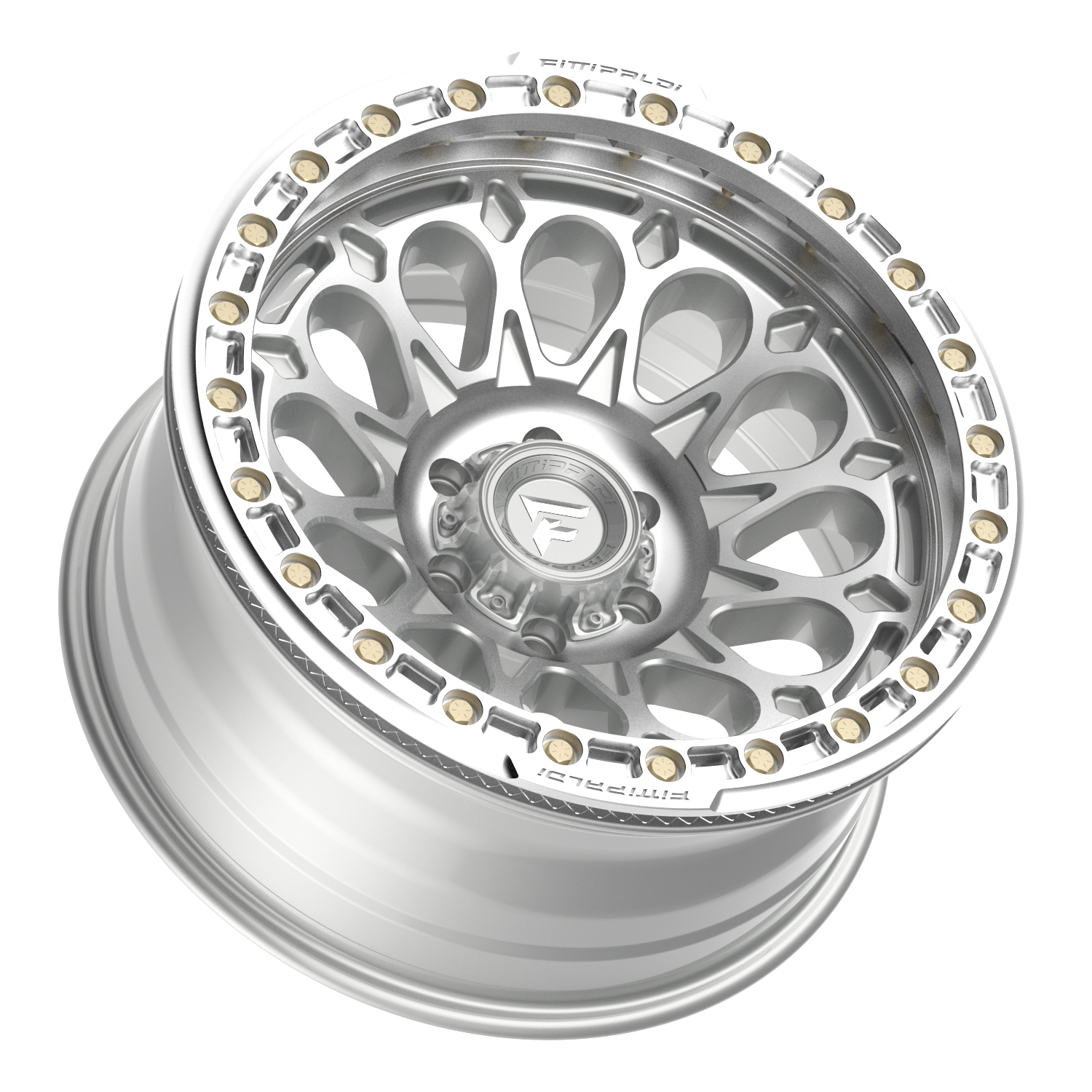 Fittipaldi FB153 20X10 -38 Gloss Silver Machined with Machined Ring