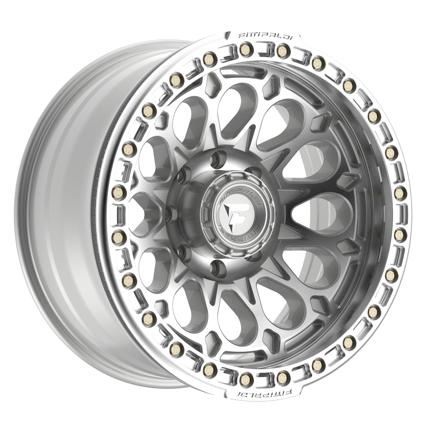 Fittipaldi FB153 20X10 -38 Gloss Silver Machined with Machined Ring