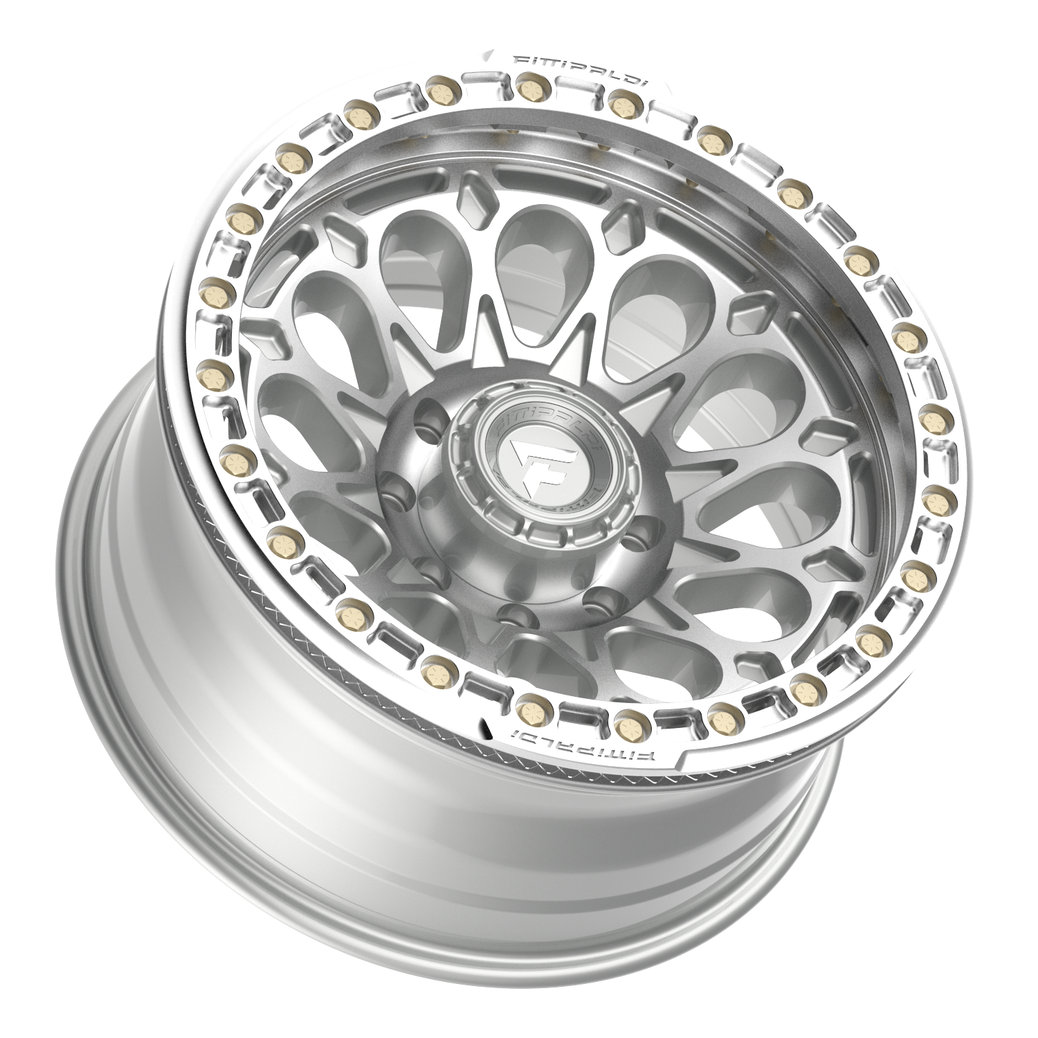 Fittipaldi FB153 20X10 -38 Gloss Silver Machined with Machined Ring
