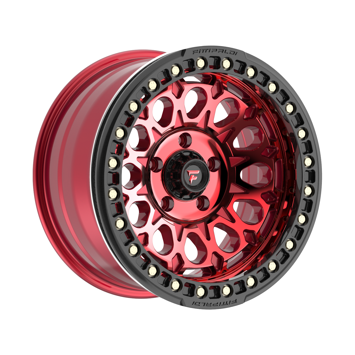 Fittipaldi FB153 17X9 -15 Gloss Red Machined with Red Tint and Gloss Black Ring