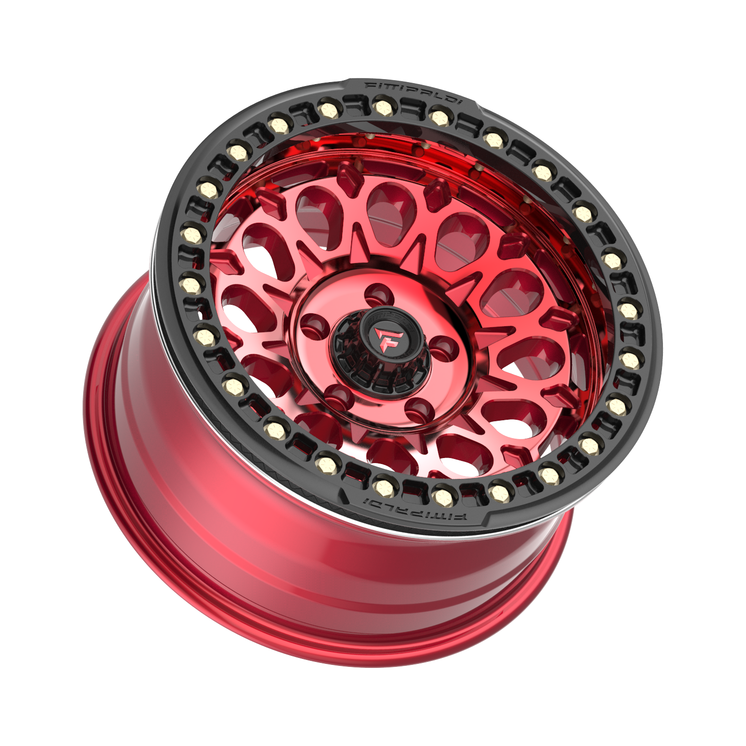 Fittipaldi FB153 17X9 -15 Gloss Red Machined with Red Tint and Gloss Black Ring