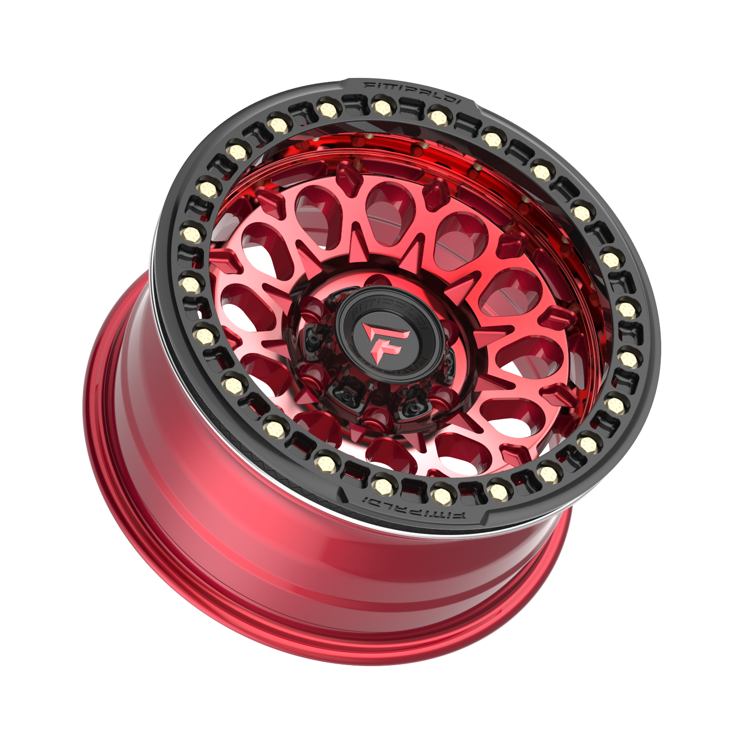 Fittipaldi FB153 17X9 -15 Gloss Red Machined with Red Tint and Gloss Black Ring