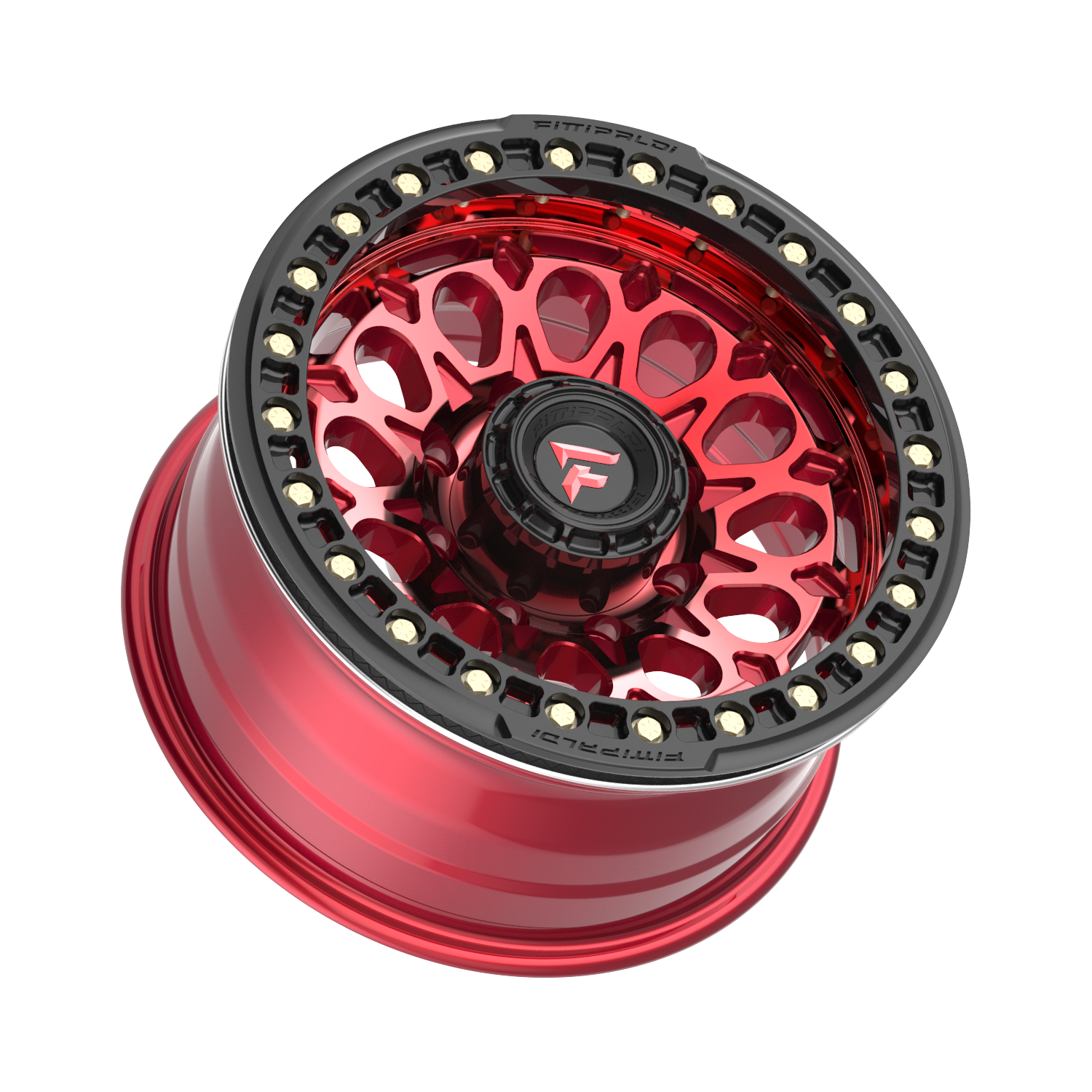 Fittipaldi FB153 17X9 -15 Gloss Red Machined with Red Tint and Gloss Black Ring
