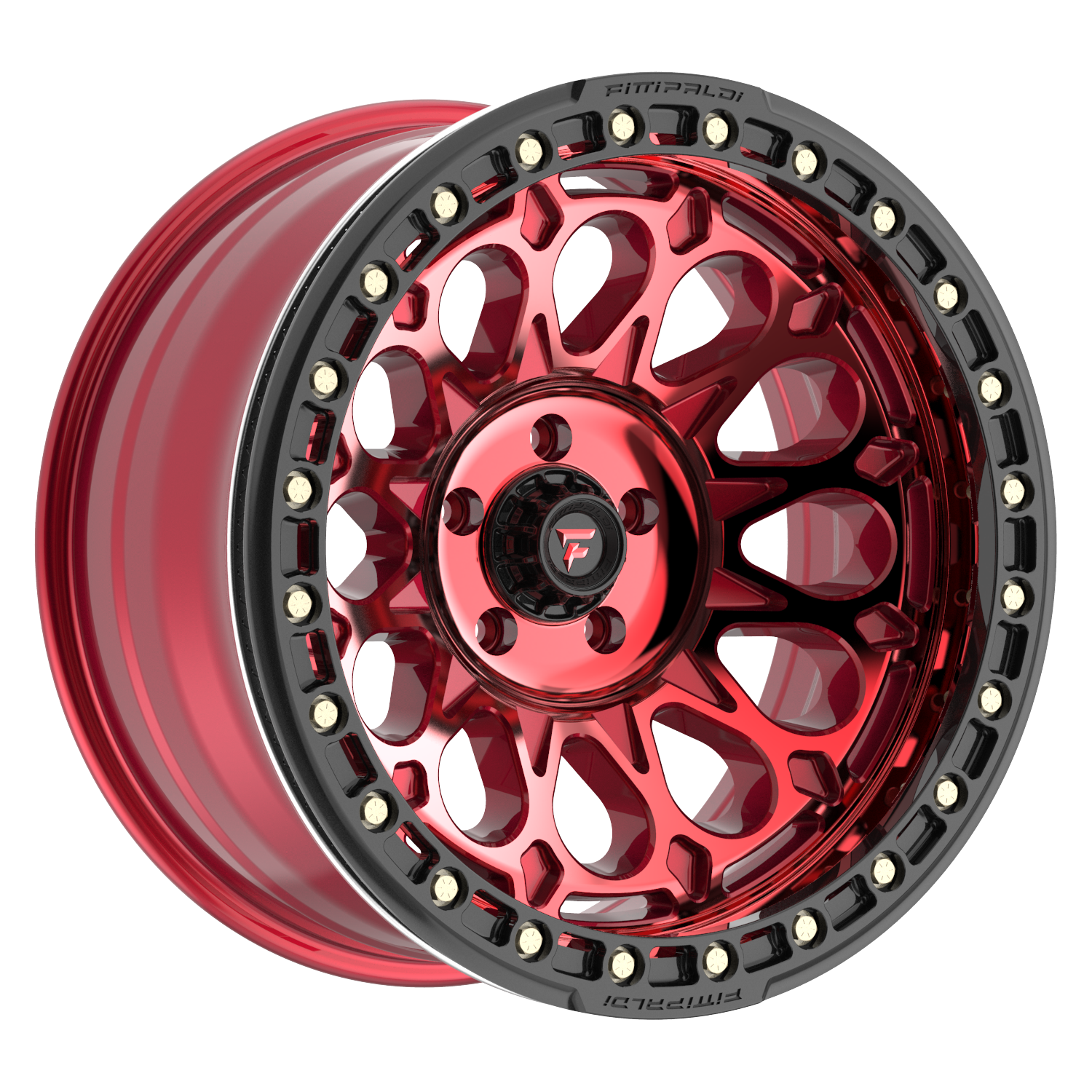 Fittipaldi FB153 20X10 -38 Gloss Red Machined with Red Tint and Gloss Black Ring