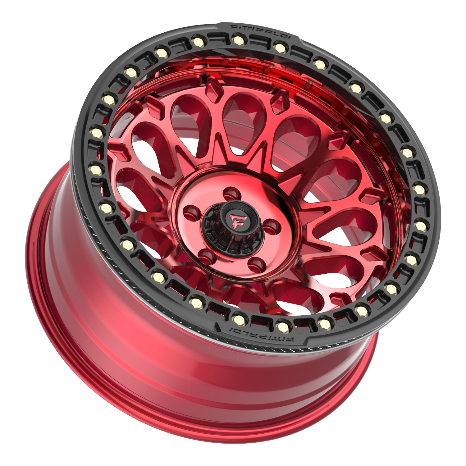 Fittipaldi FB153 20X10 -38 Gloss Red Machined with Red Tint and Gloss Black Ring