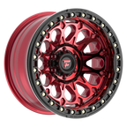 Fittipaldi FB153 20X10 -38 Gloss Red Machined with Red Tint and Gloss Black Ring