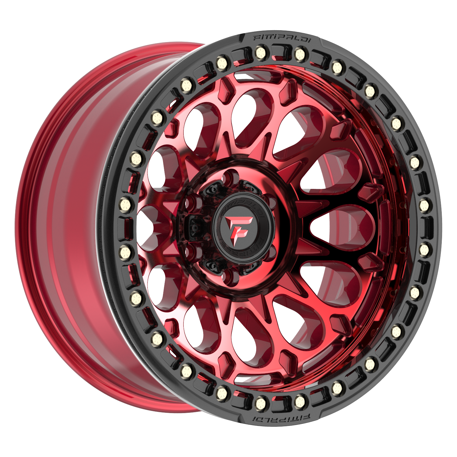 Fittipaldi FB153 20X10 -38 Gloss Red Machined with Red Tint and Gloss Black Ring