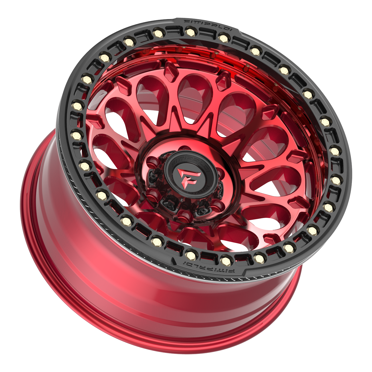 Fittipaldi FB153 20X10 -38 Gloss Red Machined with Red Tint and Gloss Black Ring