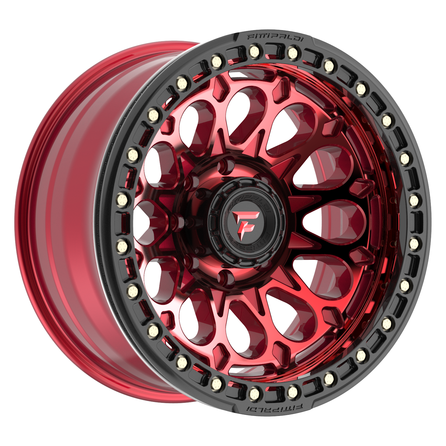 Fittipaldi FB153 20X10 -38 Gloss Red Machined with Red Tint and Gloss Black Ring