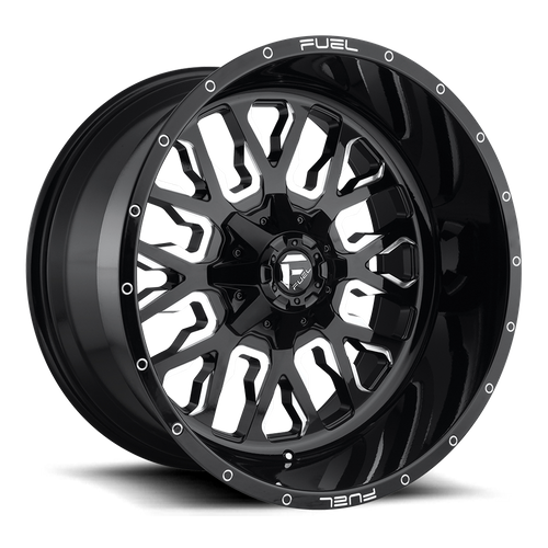Fuel 1Pc D611 Stroke 22X10 -18 Gloss Black Milled