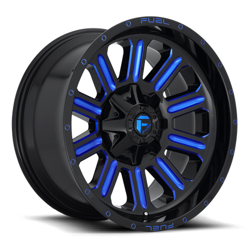 Fuel 1Pc D646 Hardline 20X9 +20 Gloss Black Blue Tinted Clear