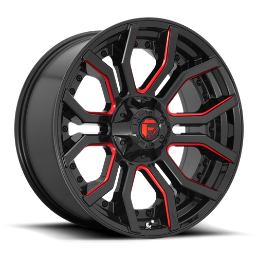 Fuel 1Pc D712 Rage 20X10 -18 Gloss Black Red Tinted Clear