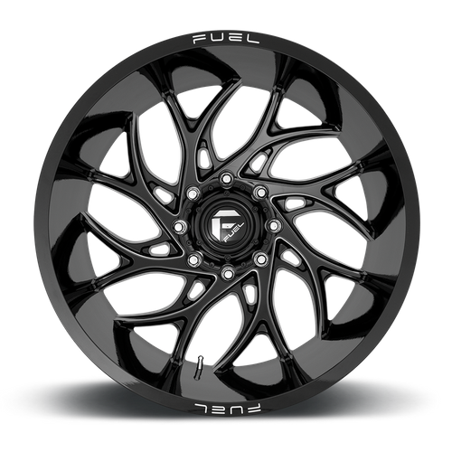 Fuel 1Pc D741 Runner 24X14 -75 Gloss Black Milled