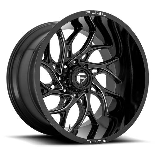 Fuel 1Pc D741 Runner 24X14 -75 Gloss Black Milled
