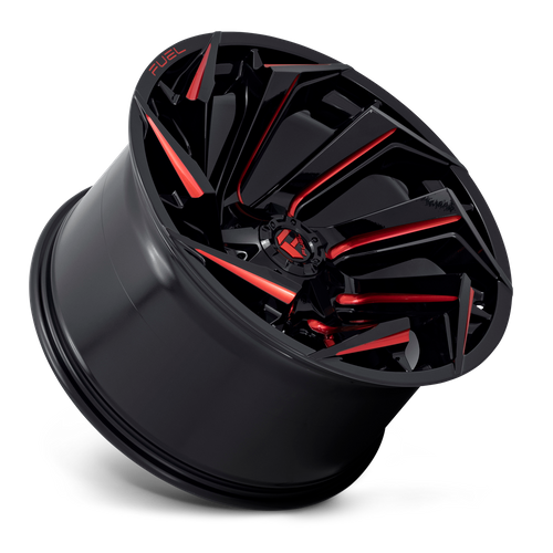 Fuel 1Pc D755 Reaction 22X12 -44 Gloss Black Milled W/ Red Tint