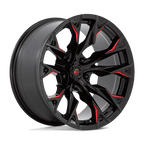 Fuel 1Pc D823 Flame 20X10 -18 Gloss Black Mill W/ Candy Red