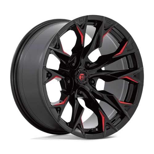 Fuel 1Pc D823 Flame 20X10 -18 Gloss Black Mill W/ Candy Red
