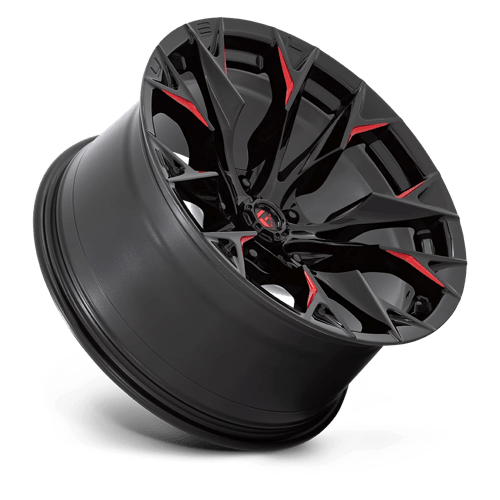 Fuel 1Pc D823 Flame 20X10 -18 Gloss Black Mill W/ Candy Red