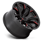 Fuel 1Pc D823 Flame 20X10 -18 Gloss Black Mill W/ Candy Red