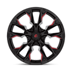 Fuel 1Pc D823 Flame 20X10 -18 Gloss Black Mill W/ Candy Red