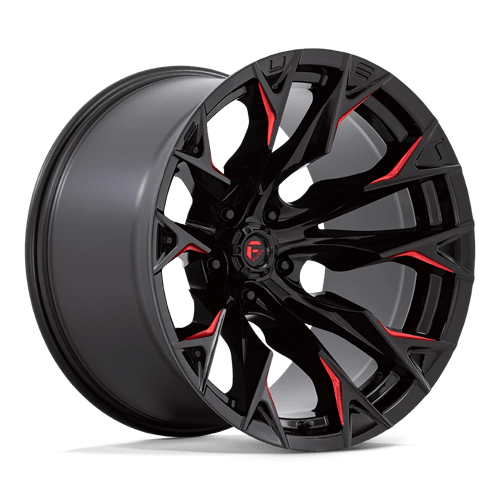 Fuel 1Pc D823 Flame 20X12 -44 Gloss Black Mill W/ Candy Red