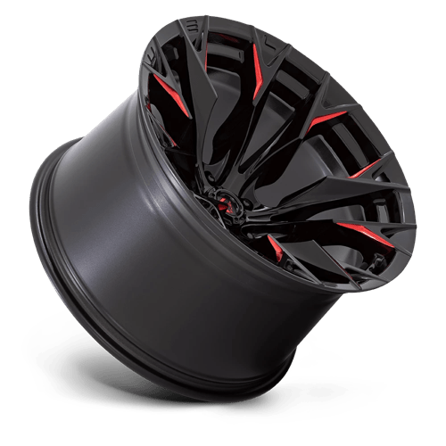 Fuel 1Pc D823 Flame 20X12 -44 Gloss Black Mill W/ Candy Red