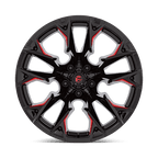 Fuel 1Pc D823 Flame 20X12 -44 Gloss Black Mill W/ Candy Red