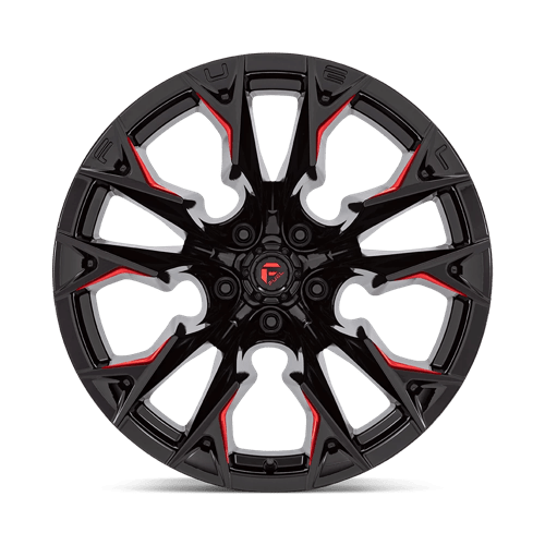 Fuel 1Pc D823 Flame 20X12 -44 Gloss Black Mill W/ Candy Red