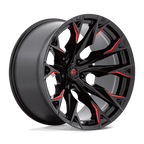 Fuel 1Pc D823 Flame 22X12 -44 Gloss Black Mill W/ Candy Red