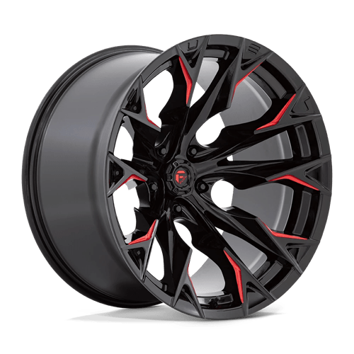 Fuel 1Pc D823 Flame 22X12 -44 Gloss Black Mill W/ Candy Red