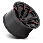 Fuel 1Pc D823 Flame 22X12 -44 Gloss Black Mill W/ Candy Red