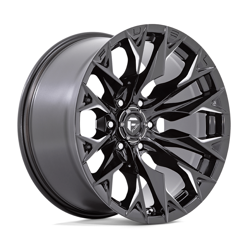 Fuel 1Pc D803 Flame 20X9 +20 Gloss Black Milled