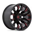 Fuel 1Pc D823 Flame 20X10 -18 Gloss Black Mill W/ Candy Red