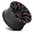 Fuel 1Pc D823 Flame 20X9 +1 Gloss Black Mill W/ Candy Red