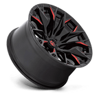 Fuel 1Pc D823 Flame 20X10 -18 Gloss Black Mill W/ Candy Red