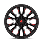 Fuel 1Pc D823 Flame 22X10 -18 Gloss Black Mill W/ Candy Red