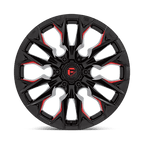 Fuel 1Pc D823 Flame 20X10 -18 Gloss Black Mill W/ Candy Red