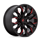 Fuel 1Pc D823 Flame 20X9 +20 Gloss Black Mill W/ Candy Red