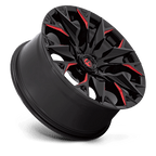 Fuel 1Pc D823 Flame 20X9 +20 Gloss Black Mill W/ Candy Red