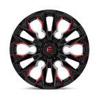 Fuel 1Pc D823 Flame 20X9 +20 Gloss Black Mill W/ Candy Red