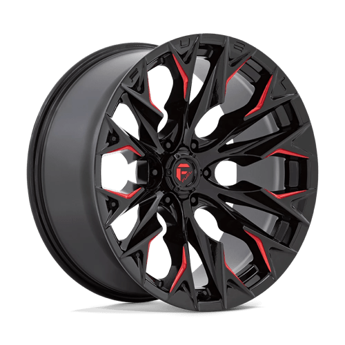 Fuel 1Pc D823 Flame 22X10 -18 Gloss Black Mill W/ Candy Red