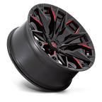 Fuel 1Pc D823 Flame 22X10 -18 Gloss Black Mill W/ Candy Red
